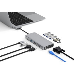 eSTUFF USB-C 12-in-1 Mobile Hub ES623010 - Ultimate Connectivity for All Your Devices